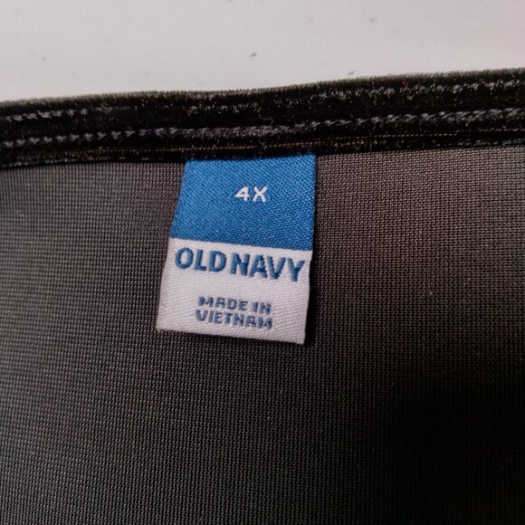 Old Navy Dress Plus Size 4X Flare Mini Black Jack Stretch Velour Long Sleeve New - Picture 3 of 16